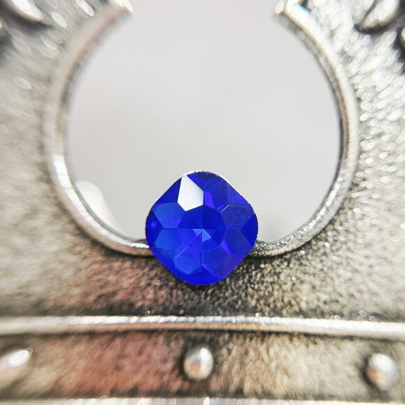 Blue Rhinestone Medieval, Renaissance Faire, Royal Prince Diadem, Silver Crown - Picture 6 of 8